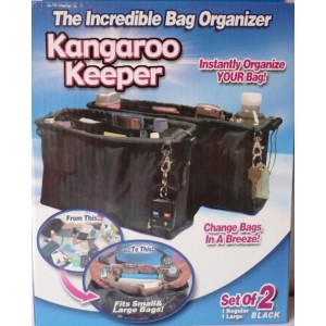 Organizér do kabelky Kangaroo Keeper - sada 2 ks černý