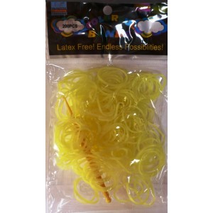 Loom bands gumičky žluté 200 ks, háček a esíčka