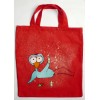 Textilní ručně malovaná nákupní taška opilý pták