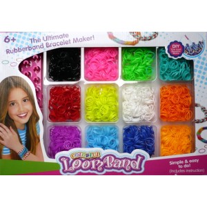 Loom bands crazy set extra syté barvy, sada gumiček 2400, stav a háček 