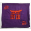 Povlak na polštář, textilní ručně malovaný dekorační polštářek 34 x 38 cm japonský motiv Torii