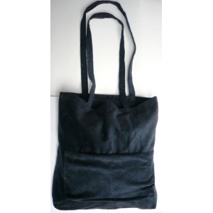 Textilní taška přes rameno 38 x 38 cm, z pevného manšestru s vnější kapsou