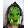 Karnevalová latexová maska s kápí a vlasy Ork 2