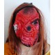 Karnevalová latexová maska s kápí a vlasy zombie s lebkou, čert