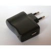 USB nabíječka MINI do zásuvky, napájecí a nabíjecí zdroj, Adaptér 230V - USB 5V/500 mA černý